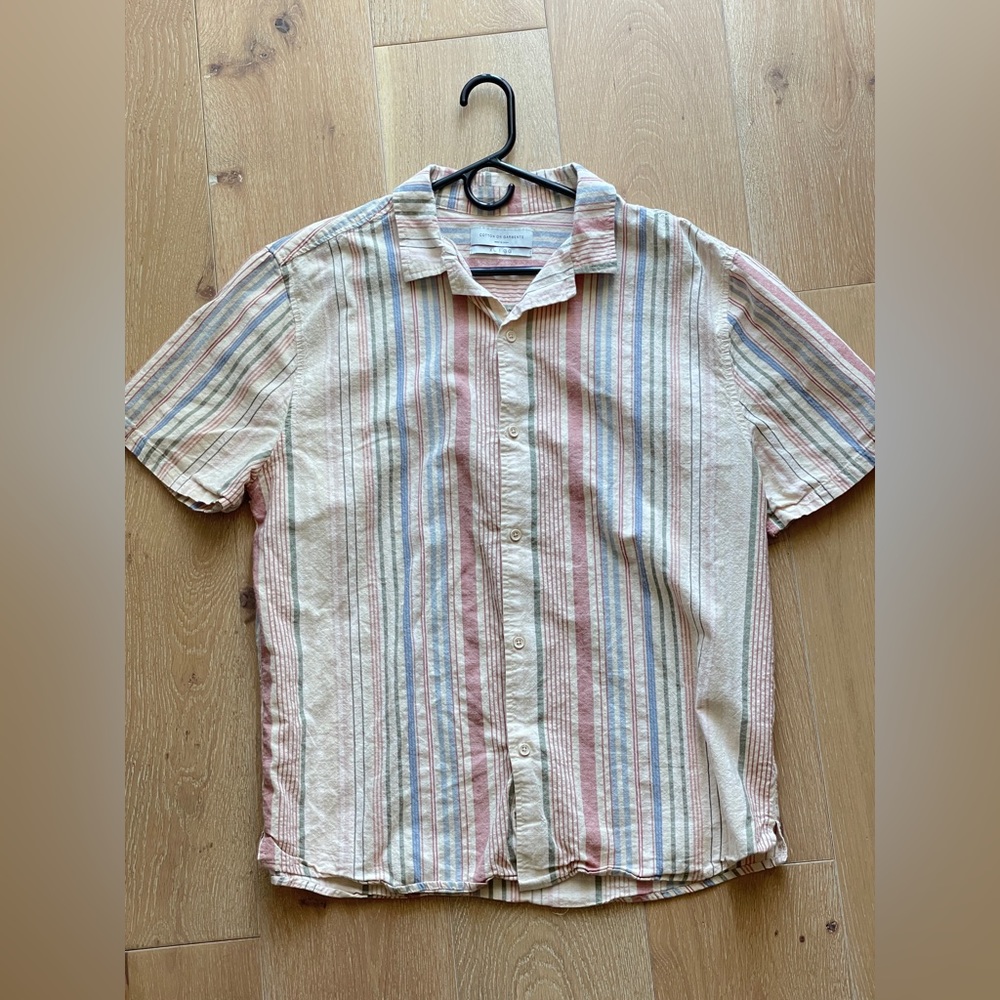 Cotton On Button Up T Shirt Cream Color XL
